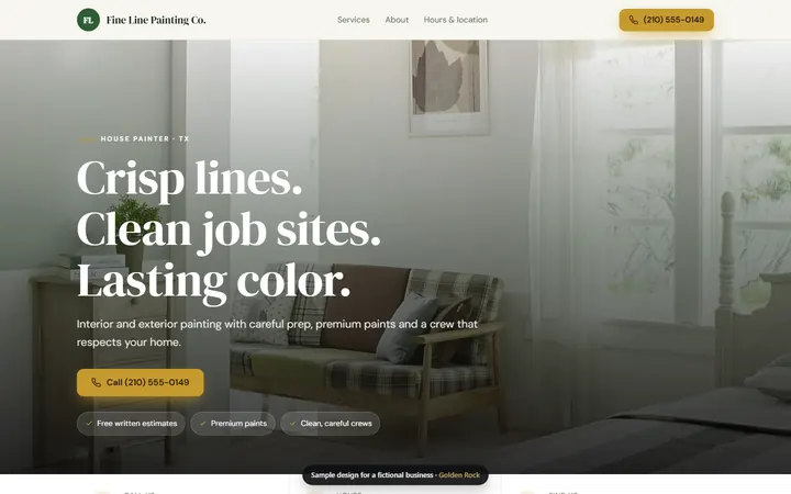 Fine Line Painting website design